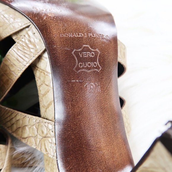 Donald J Pliner Asby Leather Sandals Heels 10 - Picture 6 of 7
